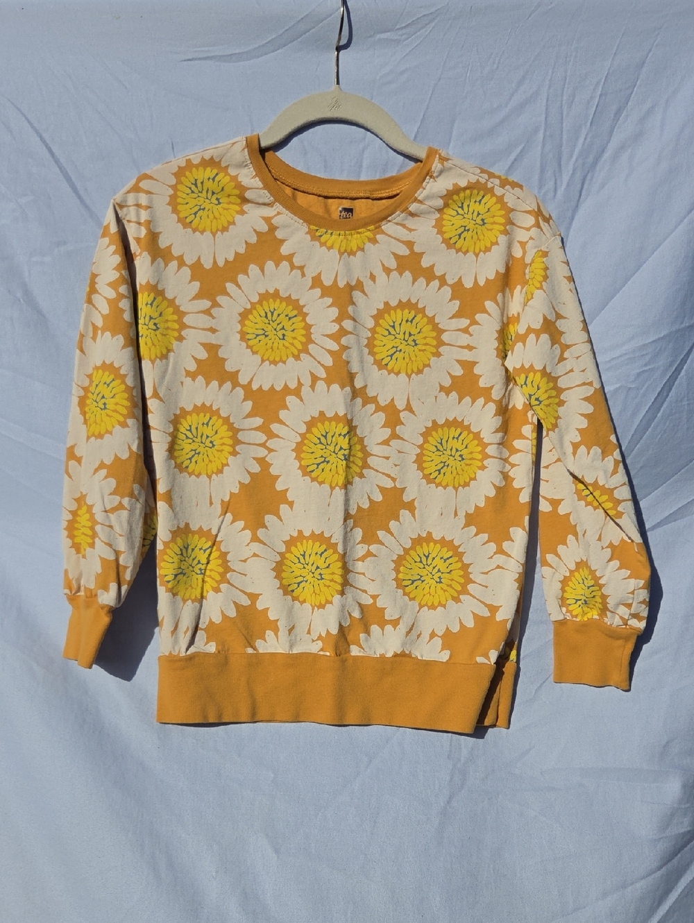 Tea Collection Yellow Sunflower Crewneck Sweater Size 10